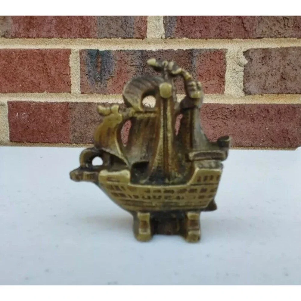 Tiny Brass Spanish Gallion Very Heavy For Size